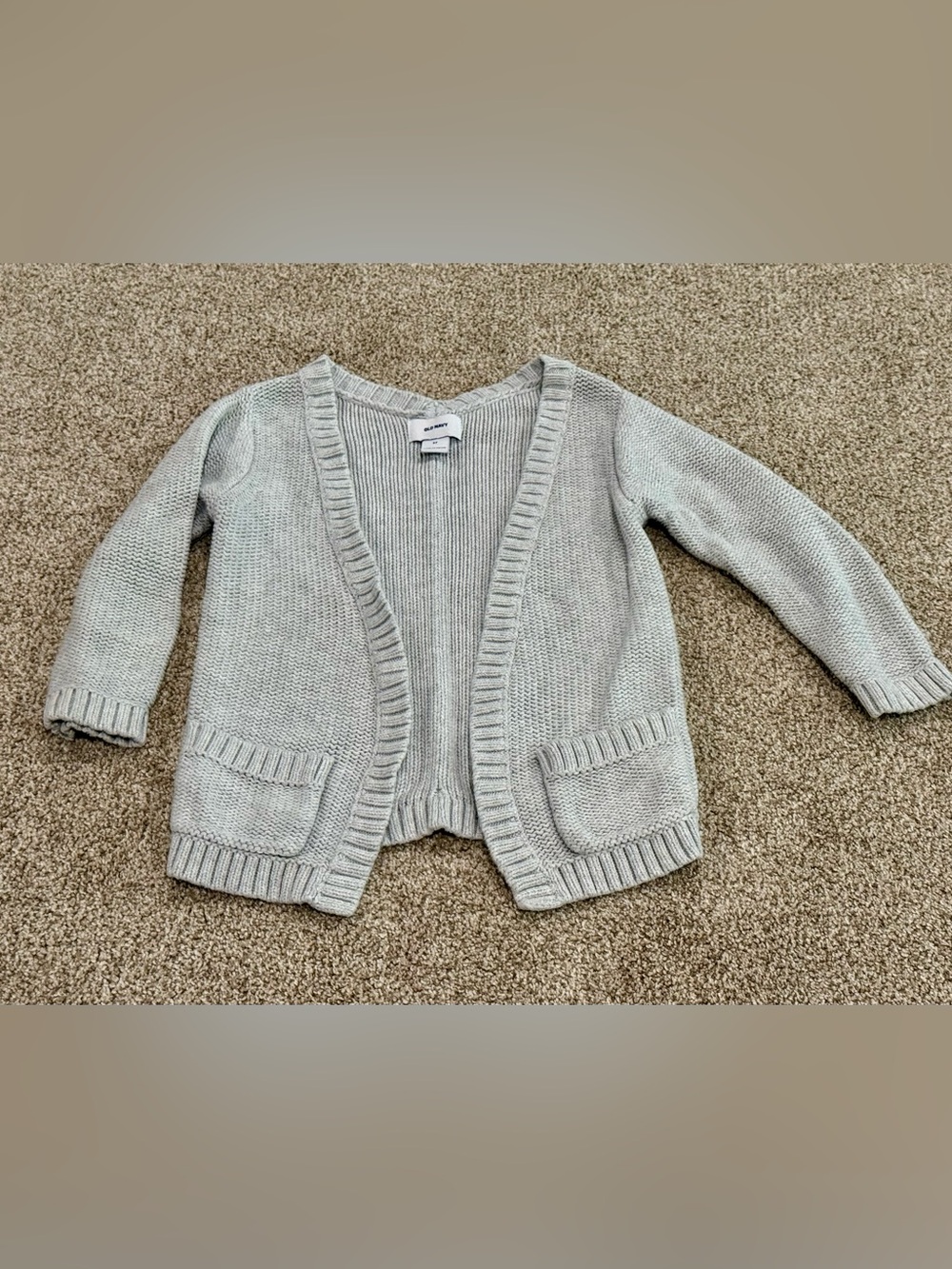 Old Navy Light Gray Knit Sweater Cardigan